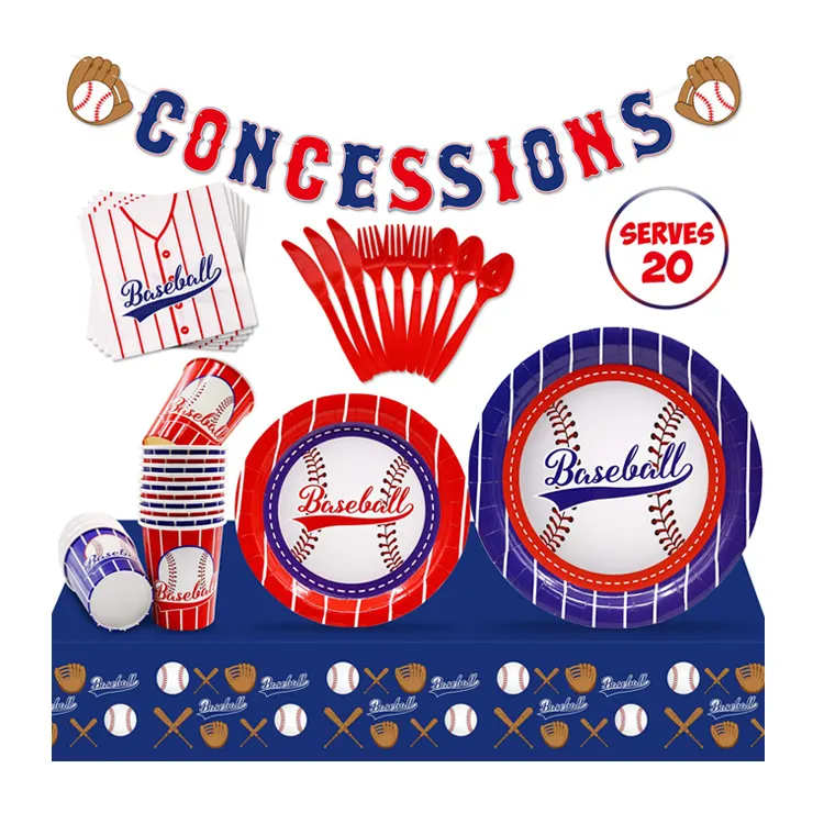 Custom Baseball Sports Theme Birthday Party Decorations Baseball Party Supplies Set