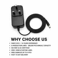 Adaptateur secteur 9V UK OEM ODM avec logo personnalisé, faible MOQ 500, vente en gros pour routeurs et fabricants d'LED