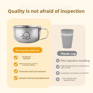 แก้วน้ำเด็กสแตนเลส 304 พร้อมหูจับลายการ์ตูน ขนาดใหญ่ ป้องกันการตก กระติกน้ำหนาพิเศษ ป้องกันการรั่วซึม สำหรับใช้ในโรงเรียนอนุบาลและในครัวเรือน - Product Image 4