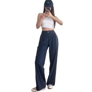<span class=keywords><strong>Pantalones</strong></span> de yoga deportivos casuales de verano de cintura elástica de secado rápido, finos, de pierna ancha y corte recto, ideales para el verano. - Product Image 4