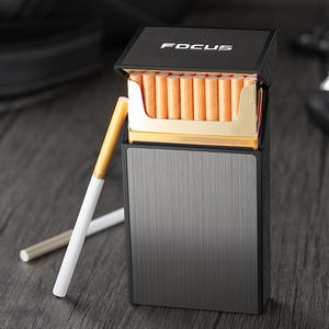 Étui à <span class=keywords><strong>cigarettes</strong></span> classique pour homme avec chargement USB, capacité 20 <span class=keywords><strong>cigarettes</strong></span> <span class=keywords><strong>fines</strong></span>, briquet à résistance chauffante 2-en-1, style personnalisé - Product Image 3