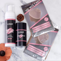 Boîtes d'installation de perruques personnalisées avec votre logo, emballage à marque privée, spray teinté imperméable pour dentelle et kit de colle forte pour dentelle