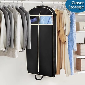 <span class=keywords><strong>Housse</strong></span> de <span class=keywords><strong>vêtement</strong></span> portable noire non tissée 60*110 cm avec fermetures éclair pour rangement et voyage, <span class=keywords><strong>housse</strong></span> lavable pour T-shirts, vestes, costumes, manteaux - Product Image 6