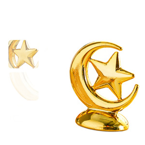 Poignée de couvercle de tasse étoile et lune en plastique doré, ornement décoratif pour cuisine, accessoire décoratif Ramadan, emballage individuel - Product Image 2