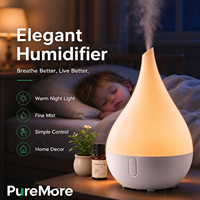 Humidificateur ultrasonique sans filtre pour chambre d'enfant, réservoir de 200 ml, aromathérapie pour chambre à coucher, humidificateur à brume fraîche silencieux et confortable