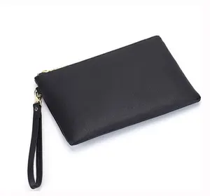 China Supplier OEM ODM Service Custom Sample Wholesale Leather Pouch Zipper Pouch Wallets Bag with Card Holder Inside