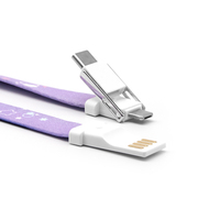 Cordon personnalisé avec logo 90CM, câbles 3-en-1 et accessoires courants, collier-câble USB-C, cadeau promotionnel personnalisé en gros