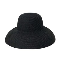 Chapeau cloche en paille à large bord style rétro Hepburn pour femme, protection solaire d'été pour la plage, en papier tressé, vente en gros