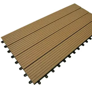 Baldosas de plástico y madera de alta calidad, compuesto de enclavamiento, bricolaje, wpc, para suelo al aire libre
