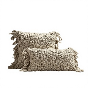 Luxury Bohemian Wool Handwoven Geometric & Vintage Pattern Non-Toxic <b>Throw</b> Pillow Cover Indoor Outdoor Home Decor ITHL - Product Image 1
