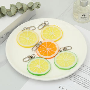 Emulation Fruit Orange Citron Lime Tranche Mince PVC Résine Porte-clés Couple Bourse Sac À Dos Pendentif Porte-clés Dangle Chaîne Charme Bijoux - Product Image 3
