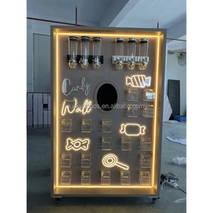 Bj250048 luckygoods đám cưới tùy chỉnh rượu sâm banh tường kệ trưng bày đám cưới PVC Acrylic Đôi Kẹo tường Backdrop cho Đảng - Product Image 1