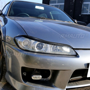1 paire de couvre-phares en fibre de carbone véritable pour Nissan 200SX S15 1999 2000 2001 2002, accessoires de voiture - Product Image 6