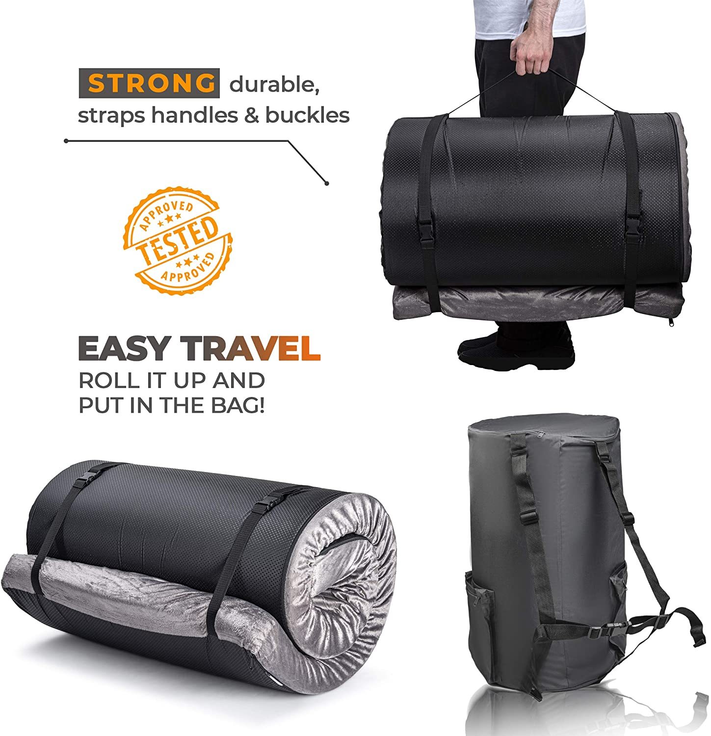 Materassino Da Campeggio DORPU In Memory Foam - Portatile, Arrotolabile, Formato Grande