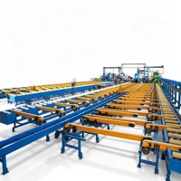 Table de refroidissement pour extrusion d'aluminium 2000T, 77KW, 380V, avec table de dévidage PLC et ligne de convoyage avec tireur pour le marché africain