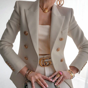 Private Label Button Risvolto di Grandi Dimensioni Donne Giacca Sportiva Giacca - Product Image 4