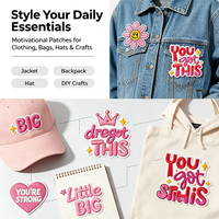 Patchs brodés roses personnalisables avec des citations inspirantes de dessins animés, appliques brodées en alphabet pour vêtements, sacs, cadeaux DIY