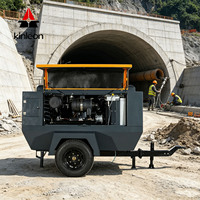 Compresseur d'air à vis diesel 375 CFM 11 m/min avec moteur Cummins, refroidissement par air, moteur et pompe portables, lubrifié, industriel