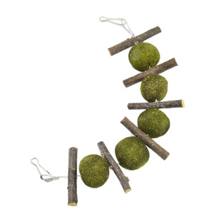 Apple Branch Grass <b>Ball</b> Chew <b>String</b> Double Hanging For Rabbits Guinea Pigs Chinchillas Indoor Pet Toy - Product Image 5