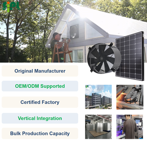 Ventilador de Techo Metálico de 40W con Energía Solar, Montado en Pared, con Paneles Solares Monocristalinos y Cables Extendidos para Uso Comercial - Product Image 3