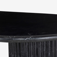 Table basse en marbre Nero Marquina Newstar Modern, pieds cannelés, table centrale pour salon