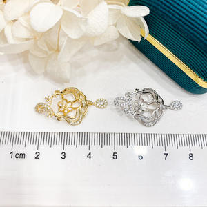 Pendentif en argent S925 de la marque WENCHI, perles de 8 à 10 mm, accessoires de perles DIY, collier vide en or et argent, 30638 breloques en cristal, fabriqué en Chine - Product Image 3