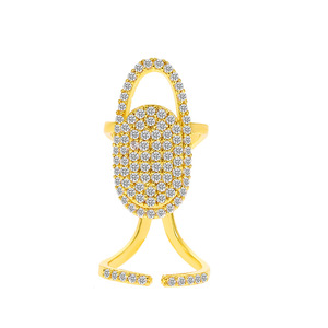 แหวนนิ้วเปิดประดับเพชรทังสเตนทรงเรขาคณิตสไตล์ยุโรปอเมริกัน ดีไซน์เก๋ไก๋ สวยหรู สำหรับผู้หญิง - Product Image 5