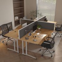 Vente en gros de bureaux modernes 4 places poste de travail table et chaises ensemble de meubles élégants pour le personnel