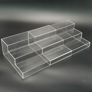 Rõ ràng Acrylic hiển thị risers hiện đại Acrylic tầng đứng với Đánh Bóng Cạnh cho giày mỹ phẩm bức tượng nhỏ và máy tính để bàn giới thiệu - Product Image 4