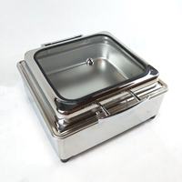 Ensemble de réchauds électriques décoratifs pour buffet, couvercle transparent suspendu, acier inoxydable, commercial pour restaurant, hôtel, OEM ODM