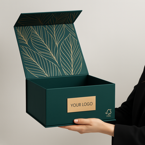 Tùy Chỉnh Cao Cấp Gấp Từ Hộp Quà Tặng In <span class=keywords><strong>Handmade</strong></span> Cứng Nhắc Giấy Các Tông Đơn Giản Rỗng Từ Đóng Cửa Hộp Bao Bì - Product Image 1