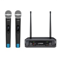 Système de microphone sans fil UHF double canal, ensemble de micros portatifs pour concert, mariage, studio, scène, discours
