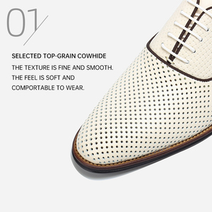 Chaussures habillées pour hommes en cuir de vachette perforées, style brogue, sur mesure OEM, grande taille, à lacets, rehaussantes, pour mariage - Product Image 3
