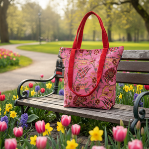 Bolso auténtico rosa con diseño de tulipán - Product Image 3