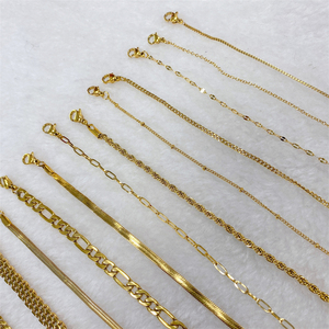 Collier chaîne cubaine en maille herringbone plaqué or 18 carats, en acier inoxydable, pour femmes et hommes, bijoux personnalisés - Product Image 5