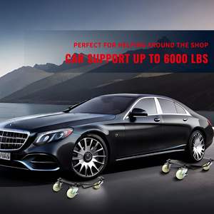 <span class=keywords><strong>Dolly</strong></span> Mobil Logam Tugas Berat dengan Roda, Alat Pendorong Ban Kendaraan, Pengoperasian Manual, Kapasitas Total, Warna Perak - Product Image 6