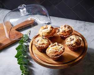 Peynir, kek, tatlı için servis tabağı kullanarak şeffaf kapaklı yuvarlak ahşap kek standı - Product Image 3