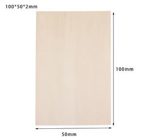 Láminas de Madera Contrachapada Natural Premium de 100x50x2mm, Paneles de Madera Lisos sin Acabado, Paquete de 10 para Corte Láser, Manualidades y Modelado - Product Image 6