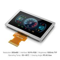 شاشة عرض LCD TFT IPS مقاس 7 بوصات بدقة 800×480، سطوع 1000 شمعة/م2، قابلة للقراءة تحت أشعة الشمس، نطاق حرارة من -30 إلى 85 درجة مئوية، مناسبة للسيارات، مدمجة وواسعة النطاق الحراري، لتعديل السيارات