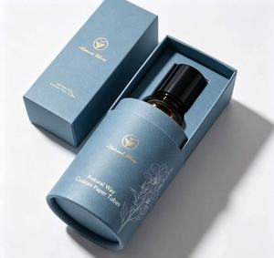 Cosmetic Paper Tube Green Gold Foil Recyclable Packaging for Face <b>Cream</b> Skincare Packaging Tube with Foam Insert - Product Image 4