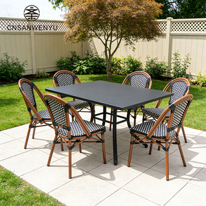 Chaises de salle <span class=keywords><strong>à</strong></span> manger en osier de style parisien pour hôtel, jardin, terrasse, café, mobilier d'événements - Product Image 3