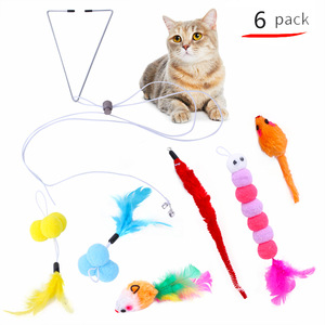 Baguette en forme de plume pour chat, attrapeur et canne à pêche, <span class=keywords><strong>jouet</strong></span> interactif, <span class=keywords><strong>souris</strong></span> en bois, adapté aux animaux de compagnie - Product Image 1
