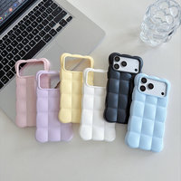 Coque de téléphone 3D personnalisable effet bulle nuage, protection intégrale, motif peinture à l'huile pour 18 Pro Max/17/16/15/14 Pro