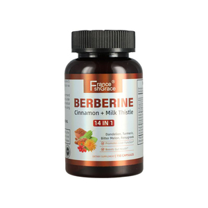 Nutraceutical Berberine Supplement Manufacturer with Cinnamon Milk Thistle Promotes <b>Liver</b> Function Gut Health Berberine <b>Capsules</b> - Product Image 1