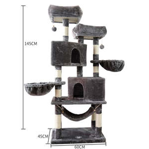 Großhandel Pet Kitty Tree House Grau Beige Big <span class=keywords><strong>Cat</strong></span> Tower Kratz baum für kleine mittlere große Katze - Product Image 2