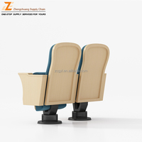 Chaise de salle de conférence ergonomique moderne et pliable avec plaque numérotée optionnelle, microphone et revêtement en velours – Mobilier de théâtre pour hôtels et hôpitaux