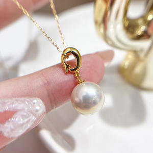 Pendentif en argent S925 31052 avec perles rondes de 10 à 17 mm, accessoires de perles DIY, support vide pour bouton, pendentif pour collier - Product Image 2