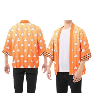 Demon Slayer <span class=keywords><strong>Cosplay</strong></span> Anime Costume da uomo Kimono per bambini giacca Cardigan Kimono e Kimetsu No <span class=keywords><strong>Yaiba</strong></span> ragazzo cappotto aperto Haori - Product Image 3