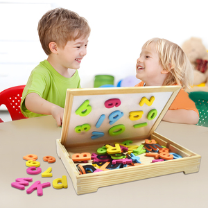 Set di apprendimento magnetico in scatola di legno <span class=keywords><strong>lavagna</strong></span> e <span class=keywords><strong>lavagna</strong></span> con lettere EVA numeri marcatori per bambini - Product Image 3