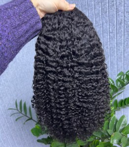 Peluca de media cabeza sin pegamento, de cabello virgen 100% sin procesar, doble densidad, larga, de alta densidad, negra, para mujer, vietnamita, al por mayor - Product Image 4